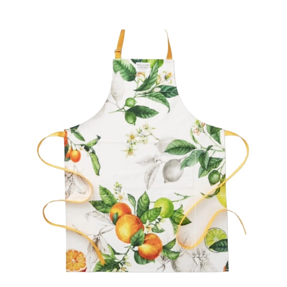 Williams Sonoma Citrus Apron NWT Cotton D-Ring Neck Pockets